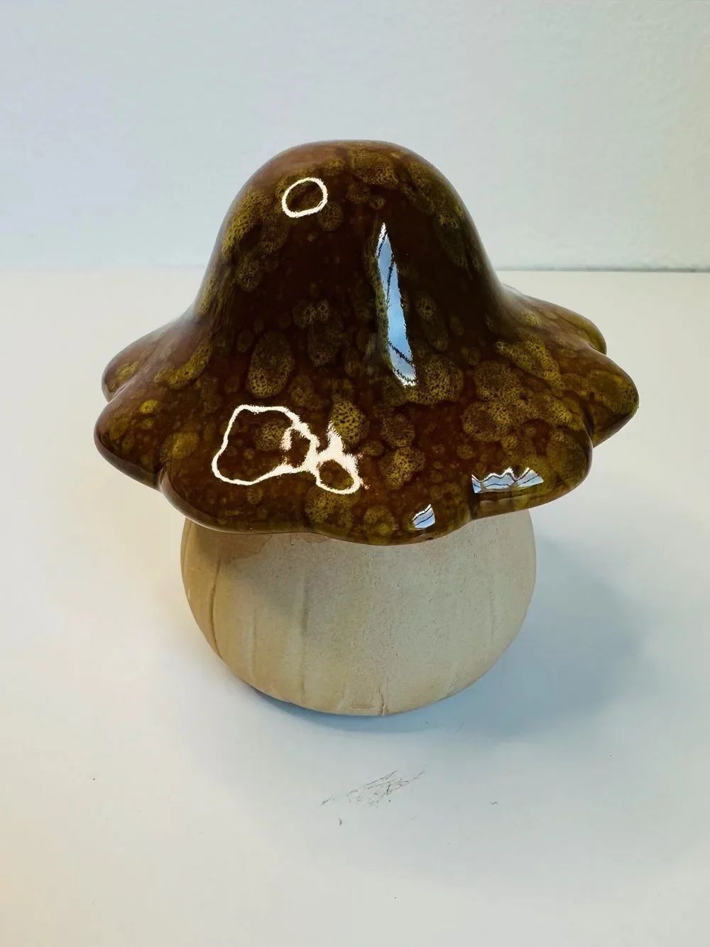 Ceramic Mushroom Figurine 4”